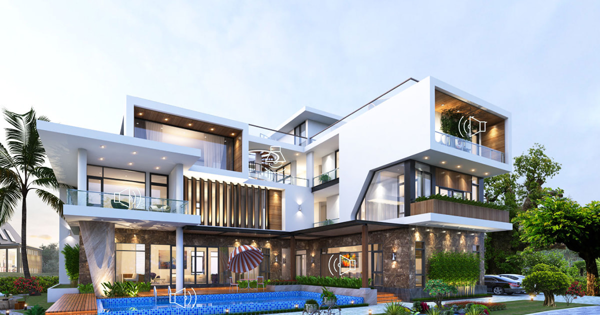 Cung cấp giải pháp lắp đặt âm thanh biệt thự sân vườn-1